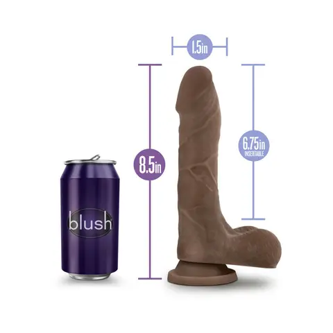 Au Naturel Mister Perfect 8.5 in. Posable Dual Density Dildo with Balls in Brown