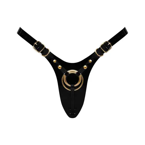 Strap-On-Me Leatherette Harness Fabulous One Size Black Glossy