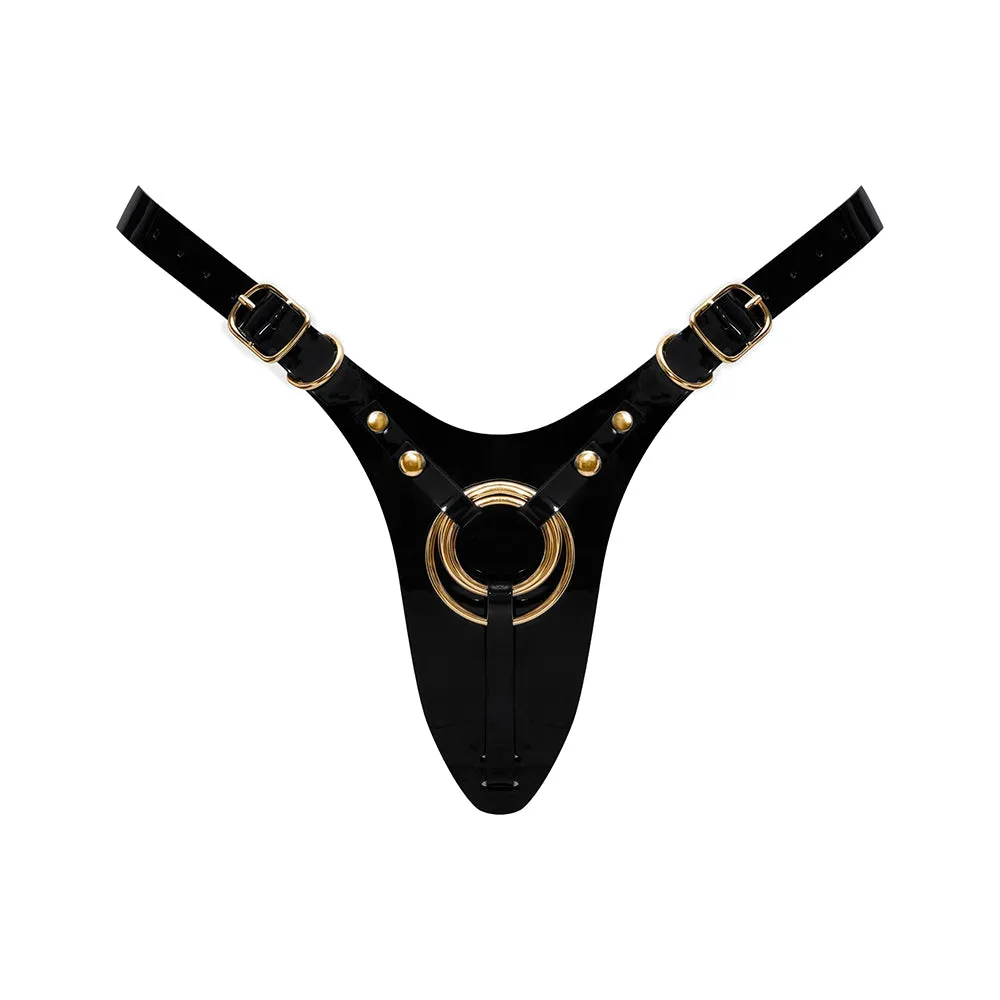 Strap-On-Me Leatherette Harness Fabulous One Size Black Glossy
