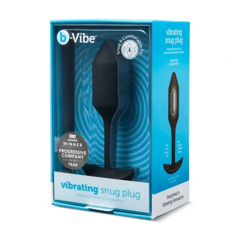 b-Vibe Vibrating Snug Plug 2 Rechargeable Weighted Silicone Anal Plug in Black