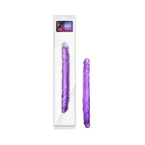 B Yours 14 in. Double Dildo in Purple