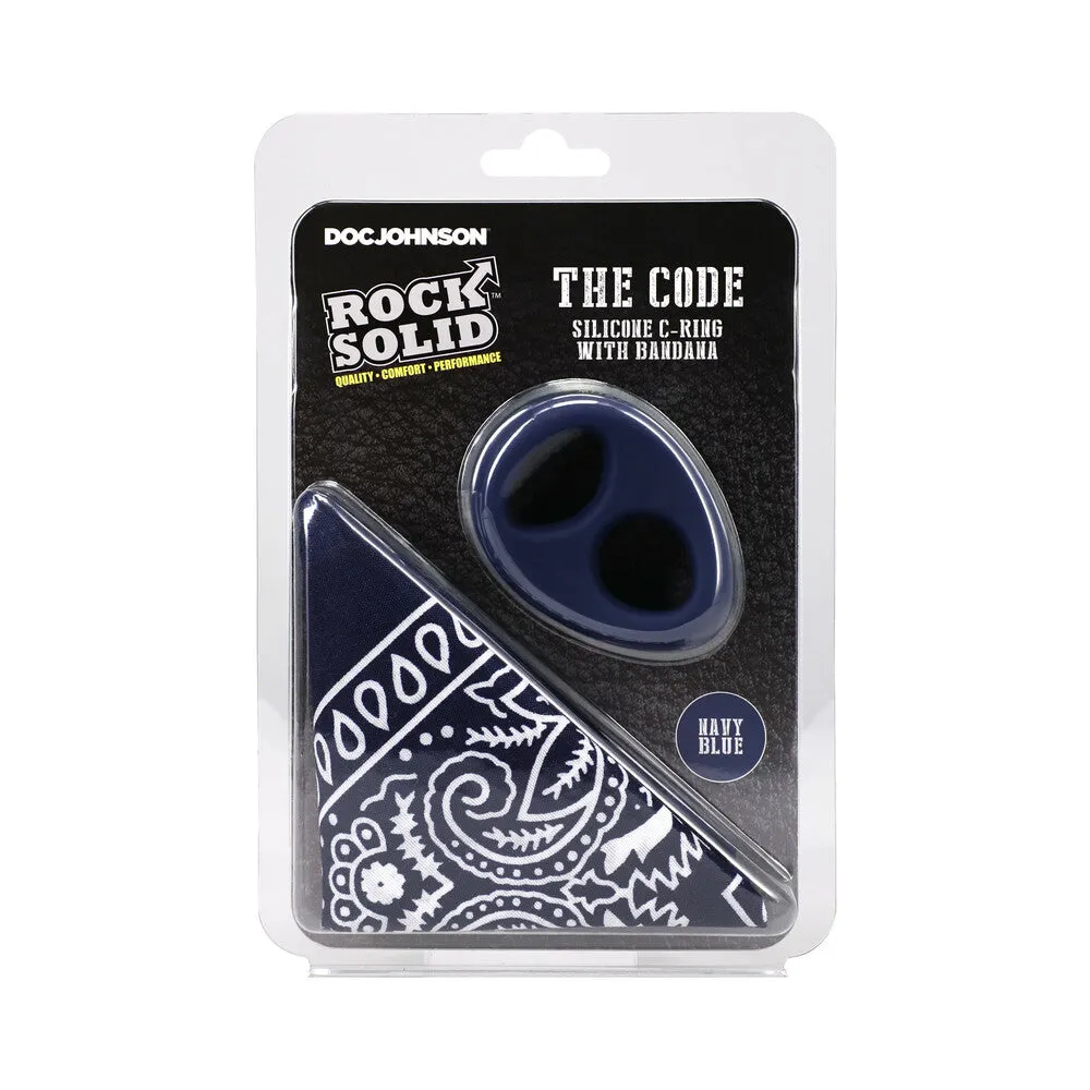 Rock Solid The Code Silicone C-Ring with Bandana Navy Blue/Black