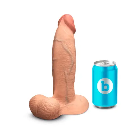 b-Vibe Slipskin Realistic Silicone Dildo 9 in. Girthy in Mocha