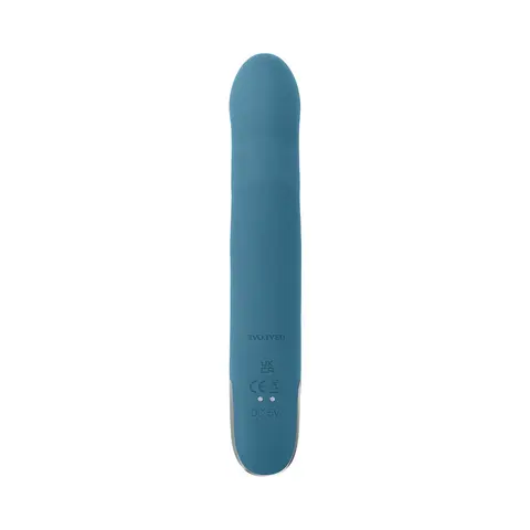 Evolved Queen Of All Trades Rechargeable Silicone Thrusting and Rotating Vibrator Teal