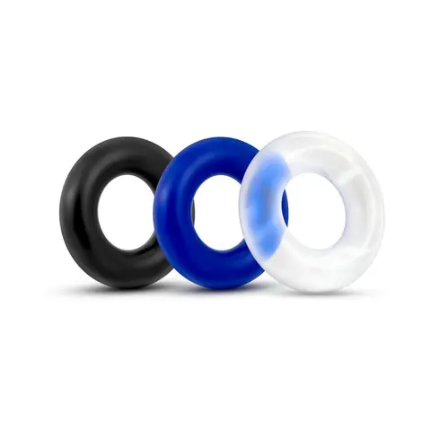 Stay Hard Donut Rings 3-Piece Cockring Set Assorted Colors