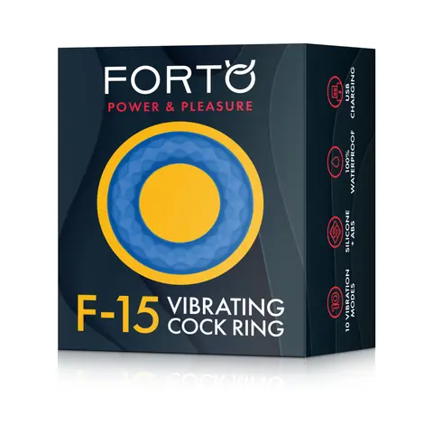 Forto F-15 Rechargeable Silicone Vibrating Cockring Blue