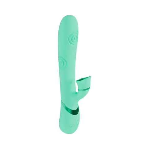 VIVE Fiore Rechargeable G-Spot Air Wave and Tapping Flared Clit Stimulator in Green