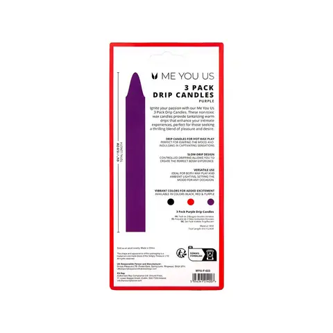 Me You Us Drip Candles 3 Pack in Purple