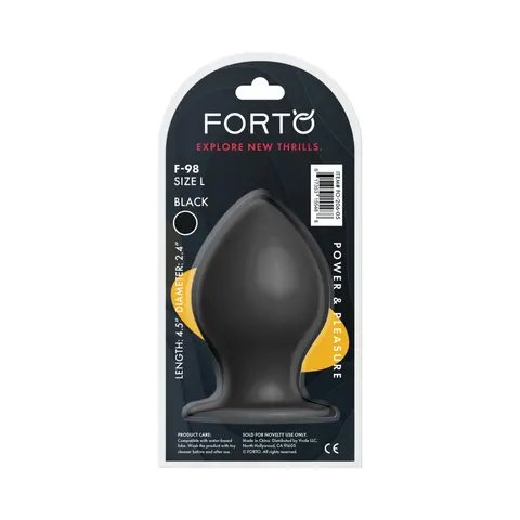 Forto F-98 Cone Silicone Anal Plug Large in Black
