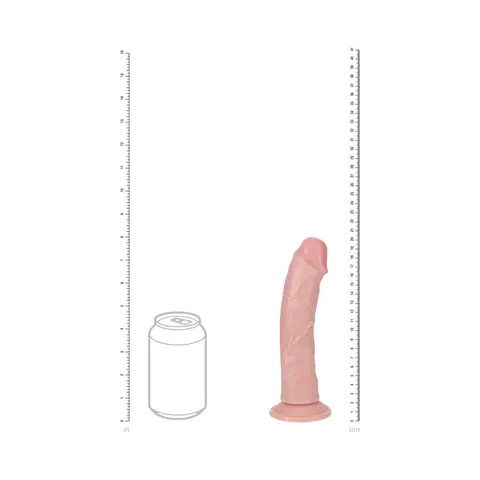 RealRock 8 in. Vibrating Cock Regular Curved in Beige