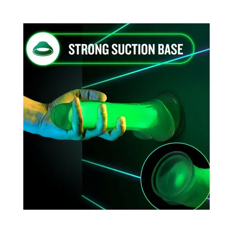 Neo Elite Glow in the Dark Viper 7 in. Dual-Density Dildo Neon Green