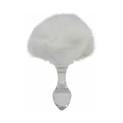 Crystal Delights Magnetic Bunny Tail Plug in White