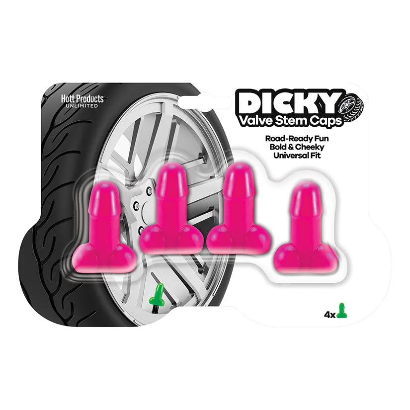 Dicky Valve Stem Caps Pink 4-Pack