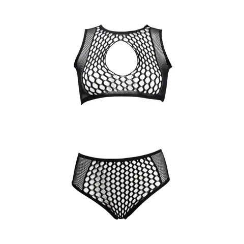 Le Desir Duo Key Hole Bra Set Black O/S