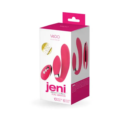 VeDO Jeni C-Shaped Dual Motor Vibe with Remote in Pink