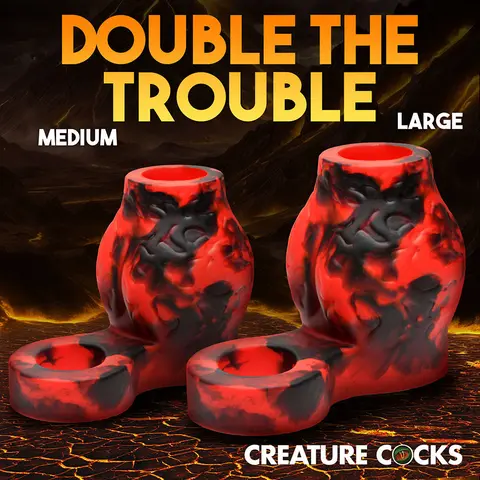 Creature Cocks Hell Hound Silicone Girth Enhancer with Ball Strap L