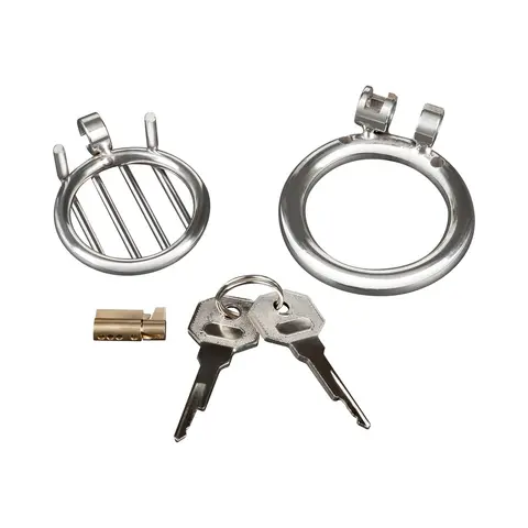 Blue Line Stainless Steel Inverted Micro Jail Time Chastity Cage