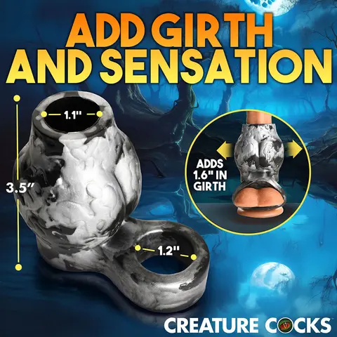 Creature Cocks Night Prowler Silicone Girth Enhancer with Ball Strap L