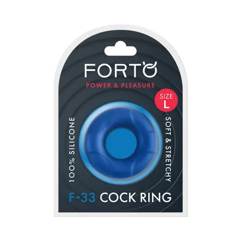 Forto F-33 Liquid Silicone Cockring Large in Blue