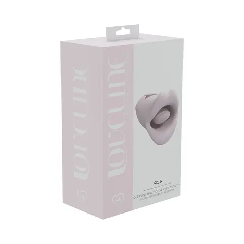 LoveLine Kiss 10 Speed Suction and Vibrating Mouth Silicone Rechargeable Waterproof Pink