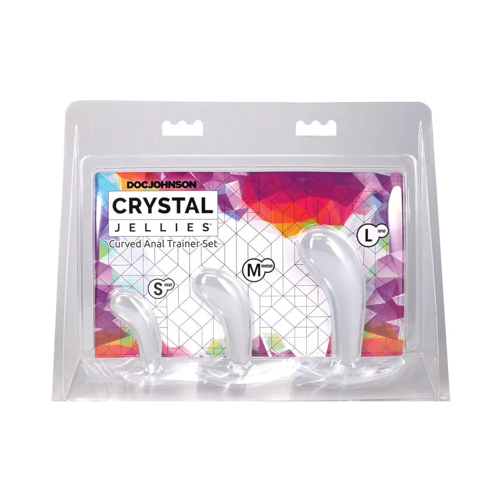 Crystal Jellies Curved Anal Trainer Set in Clear