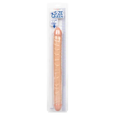 Size Queen Double Dildo Ivory 17 in.