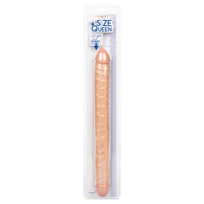 Size Queen Double Dildo Ivory 17 in.
