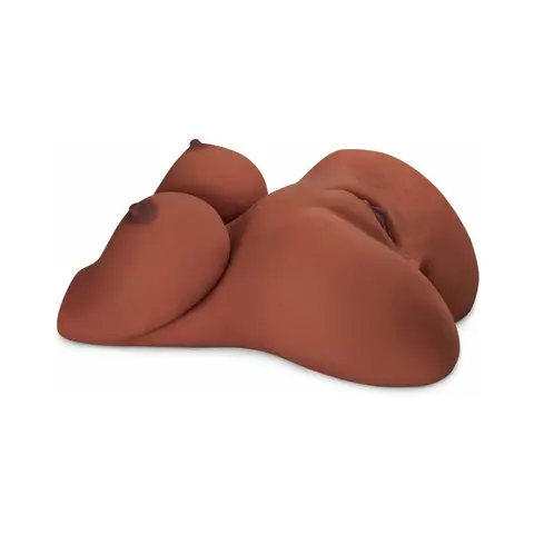 PDX Plus EZ Bang Torso Dual Entry Masturbator in Brown