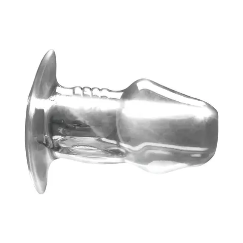 Master Series Dicked Clear Hollow Anal Plug Large