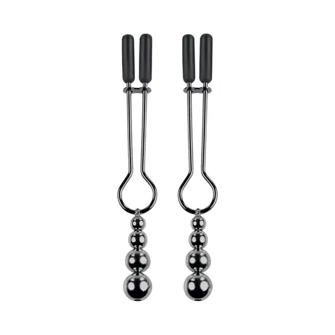 Selopa Beaded Nipple Clamps Stainless Steel Black Chrome