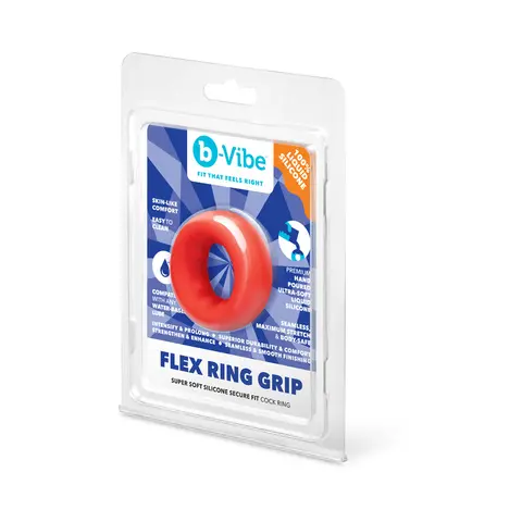 b-Vibe Flex Ring Grip Ultra Soft Silicone C-Ring Red
