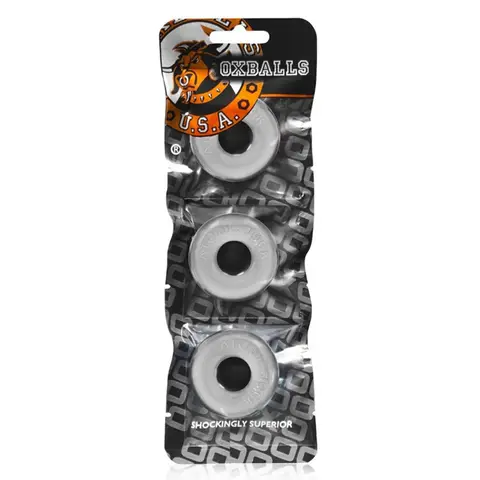 OxBalls Ringer, 3-Pack Of Do-Nut-1, Small in Clear
