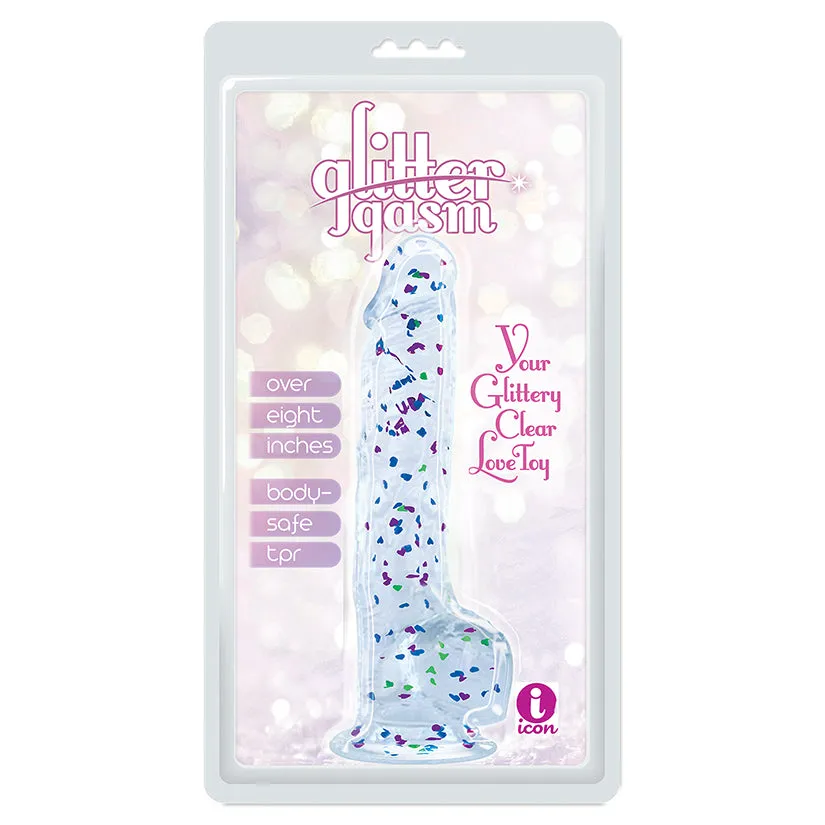 Glittergasm Dong Blue and Green Swirl 8 in.