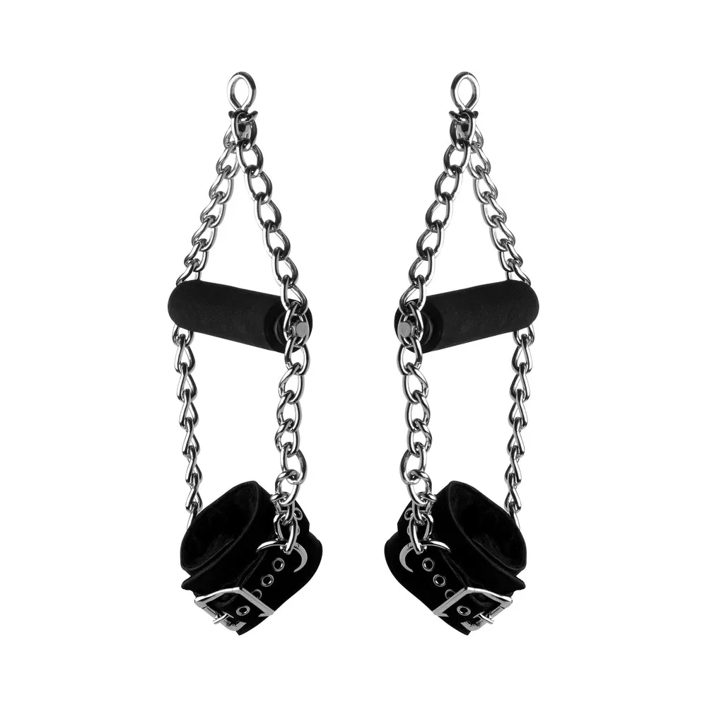 Strict Leather Fur Lined Nubuck Suspension Cuffs with Grip