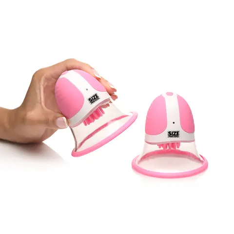 Size Matters 10X Rotating Silicone Nipple Suckers with 4 Attachments in Pink