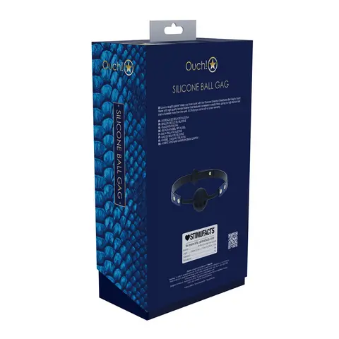 Ouch! International Florence Collection Silicone Ball Gag Blue
