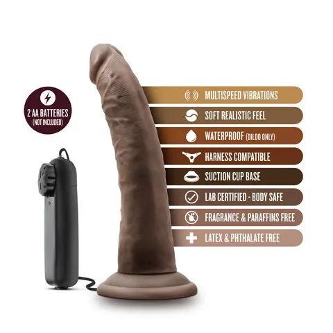 Dr. Skin Dr. Dave Realistic 7 in. Vibrating Dildo in Brown