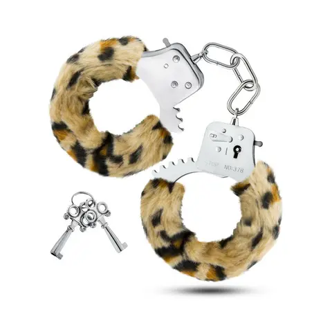 Temptasia Adjustable Faux Fur Cuffs in Leopard
