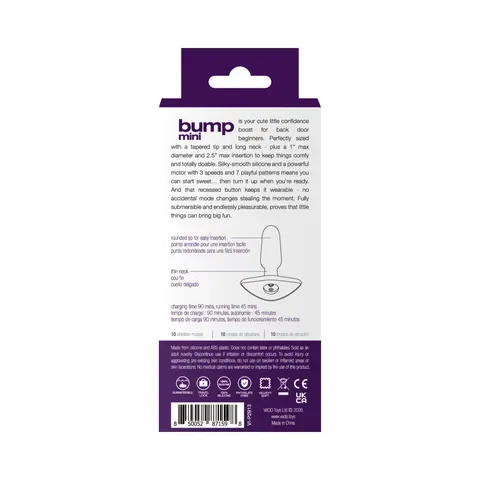 VeDO Bump Mini Rechargeable Anal Plug in Purple
