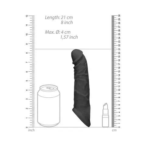 RealRock Skin 8 in. Penis Extender Sling in Black