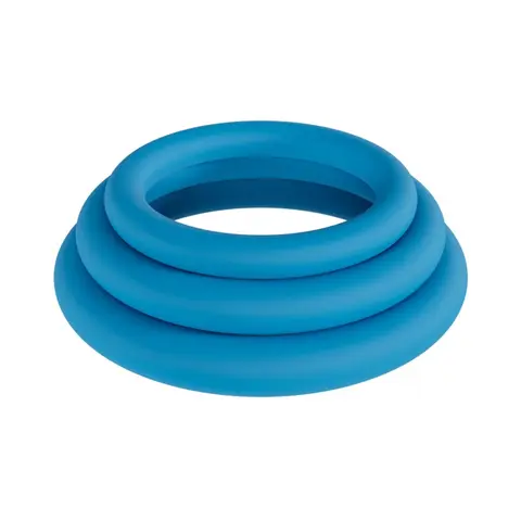 LEVELZ Classic Silicone Cock Ring Set of 3 (L/XL/XXL) in Teal