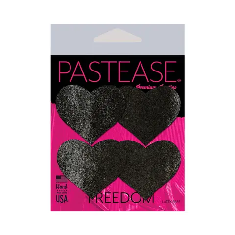 Pastease Petites Liquid Hearts Pasties Black 2-Pack