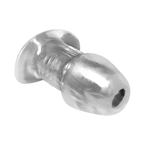 Master Series Dicked Clear Hollow Anal Plug Large