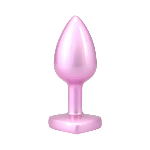 Booty Bling Heart Diamond Jeweled Metal Plug Pink Small