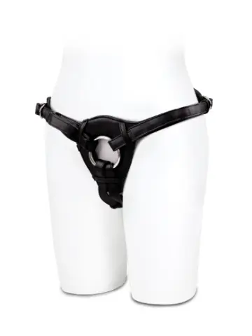 faux leather strap-on harness