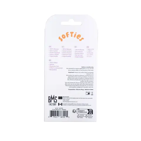Softies Dual Layer Butt Plug 4 in. in Orange
