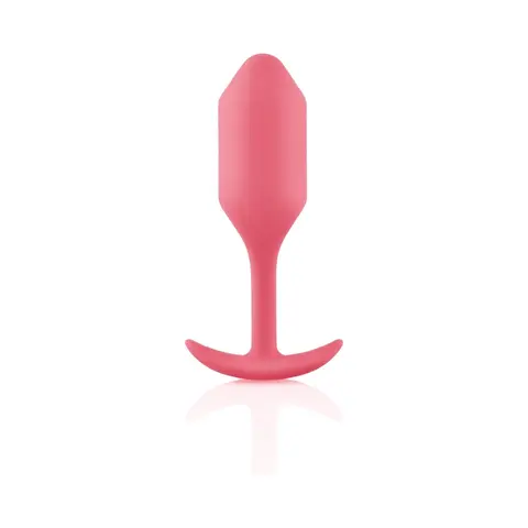b-Vibe Snug Plug 2 Weighted Silicone Anal Plug in Coral