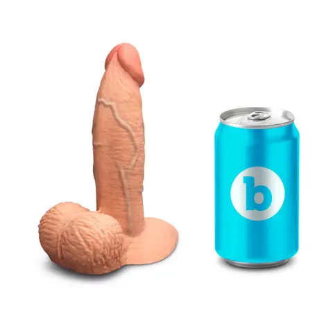 b-Vibe Slipskin Realistic Silicone Dildo 6 in. Girthy in Mocha