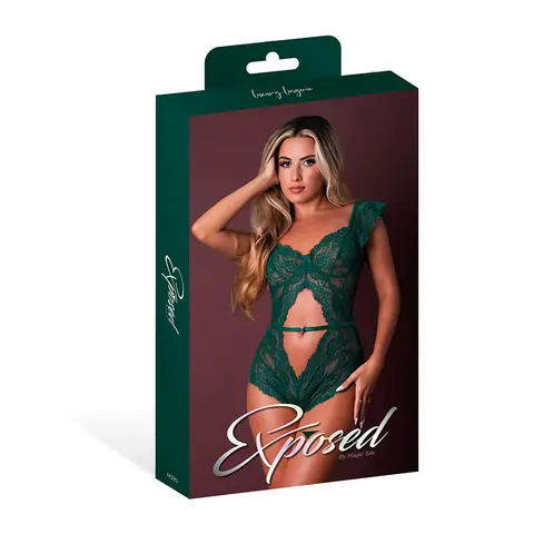 Magic Silk Evermore Cutout Romper Emerald S/M