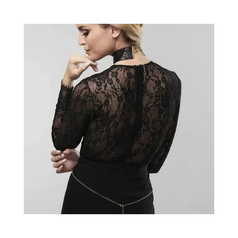 Bijoux Indiscrets Desir Metallique Mesh Collar in Black